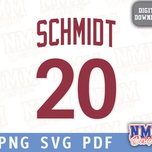 Schmidt Jersey svg png, pdf , svg Dateien für Cricut, Vinylschnittdatei, für Shirts und Tassen, Aufbügeln für den Schulsport