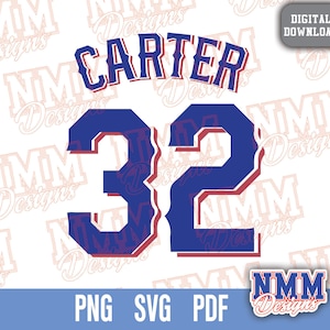 Carter Jersey svg png, pdf, file svg per cricut, file di taglio in vinile, per magliette e tazze, stirare su School Sports