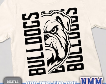 Bulldogs Mascot SVG PNG, School Spirit Bundle Design (Digital Download)