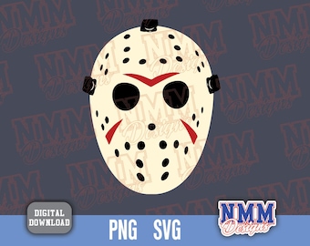Horror Hockey Mask Clipart: SVG, PNG, PDF Files (Digital Download)