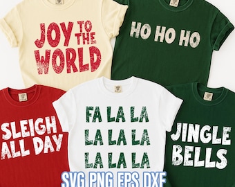 Christmas Shirt PNG Bundle, Holiday Squad, Xmas Crew (Digital Download)