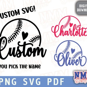 Custom Baseball Softball Name SVG Custom Team Spirit Svg, Custom Cut File, Custom School Team Name Svg, Custom Cricut, Custom Mascot