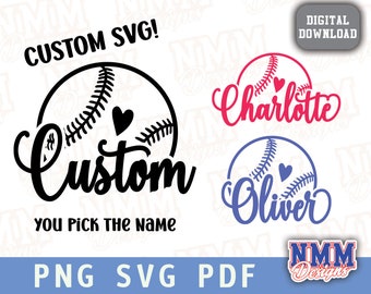 Custom Baseball Softball Name SVG Custom Team Spirit Svg, Custom Cut File, Custom School Team Name Svg, Custom Cricut, Custom Mascot