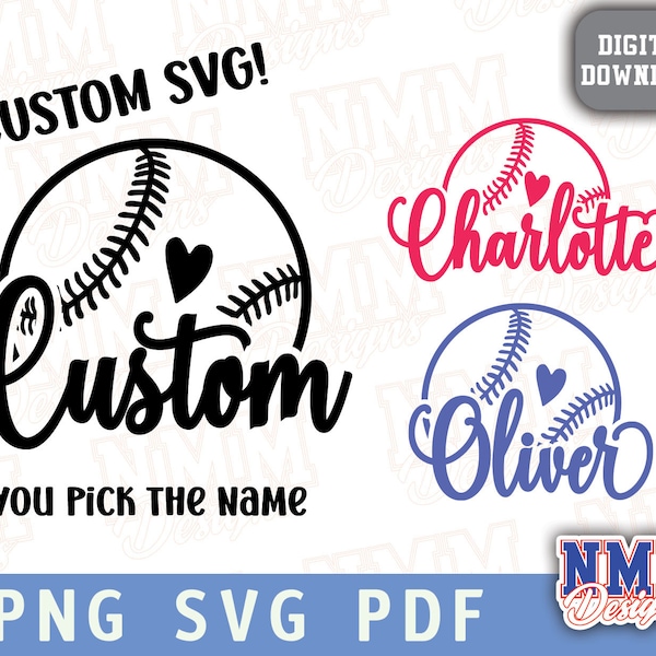 Custom Baseball Softball Name SVG Custom Team Spirit Svg, Custom Cut File, Custom School Team Name Svg, Custom Cricut, Custom Mascot