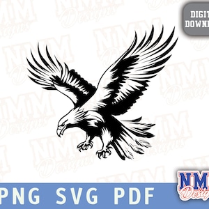Archivo de corte SVG de águila y clipart PNG para Cricut / Arte vectorial en capas para manualidades y proyectos personalizados