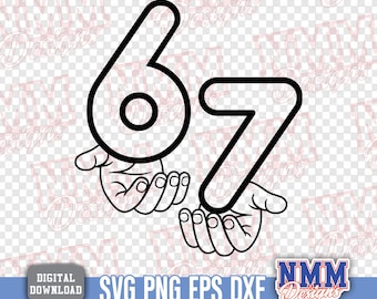 Viral Six Seven Meme SVG PNG | Funny Gen Alpha Graphic (Digital Download)