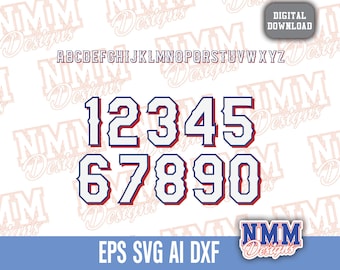Texas Sports Team Font SVG: Baseball Jersey Letters (Digital Cut File)