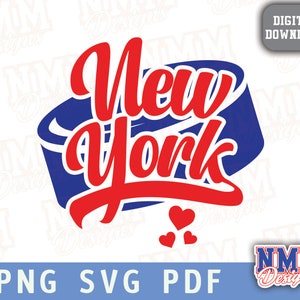Arquivos PDF SVG PNG do New York Hockey para Cricut, arquivo de corte de vinil, termocolante, design de adesivo decalque