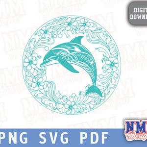 Dauphin SVG, fichier pour Cricut, pour la silhouette, couper des fichiers, Png, Dxf, fichiers Svg