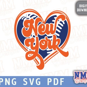 Baseball NY SVG | Fichier de coupe en téléchargement numérique Baseball New York & Clip Art pour la conception de chemise, graphiques par sublimation png svg
