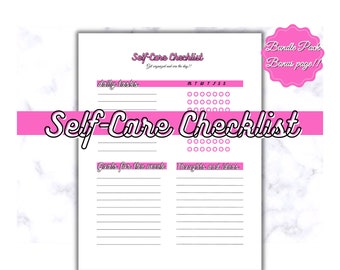 Self Care Checklist, Self-Care Planner, Gratitude Journal, Self Care Printable, mindfulness journal, Daily Wellbeing, Mental Health