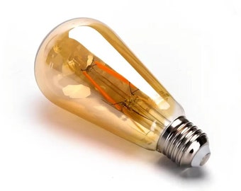 Edison-Glühbirne, E27-Filament, LED, Vintage-Stil, bernsteinfarbenes, warmes Licht, 4 W, energiesparendes Glas