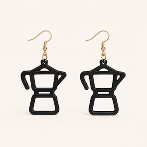 Orecchini a Forma di Moka, Regalo per Amanti del Caffè, Idea Regalo Caffè, Accessori Italiani Original, Caffettiera Moka, Gioielli
