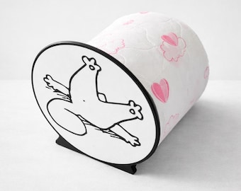 Funny Toilet Paper Holder, Cat Design, Toilet Roll Holder, Bathroom Accessory with an Original Design, Cartoon Cat, Toicat