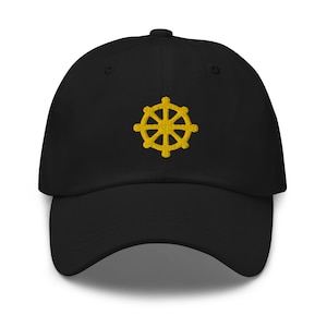 Dharma Wheel Hat, Embroidered Dad Hat, Religious Hat, Buddhism, Religious Gift, Gift For Him, Gift For Her, Zen