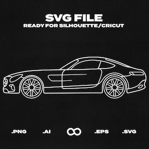 Mercedes Benz AMG Car SVG/EPS Outline - Printable, Cricut & Silhouette File