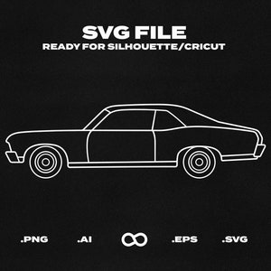 Nova SS 369 Car SVG/EPS Vector Outline - Printable, Cricut & Silhouette File