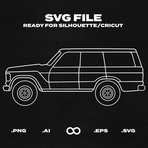 Land Cruiser FJ60 1980 Car SVG/EPS Outline - Printable, Cricut & Silhouette File