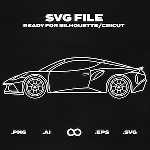 Lotus Emira 2021 Car SVG/EPS Outline - Printable, Cricut & Silhouette File