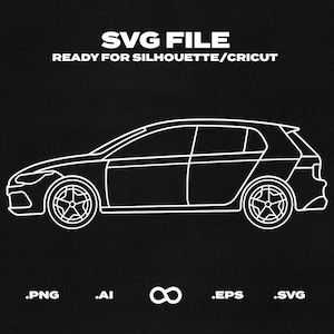 Golf Car SVG/EPS Outline - Printable, Cricut & Silhouette File