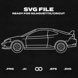 Acura RSX Type S 2005 Car SVG/EPS Outline - Printable, ScanNCut, Cricut & Silhouette Vector File