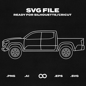 Toyota Tacoma TRD 2021 Pickup Truck SVG/EPS Outline - Printable, Cricut & Silhouette File