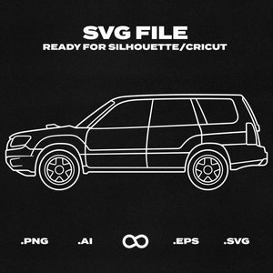 Subaru Forester XT 2006-2008 Car SVG/EPS Simple Outline - Printable, Cricut & Silhouette File