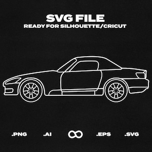 Honda S2000 2004 Car SVG/EPS Outline - Printable, Cricut & Silhouette File