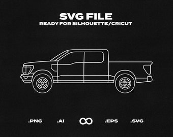 Ford F150 Tremor 2021 Pickup Truck SVG/EPS Outline - Printable, Cricut & Silhouette File