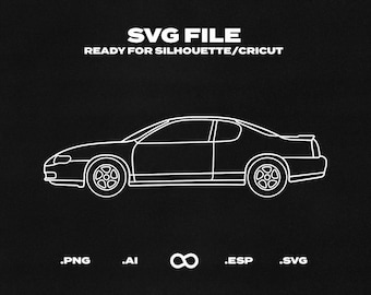 Monte Carlo 2005 Car SVG/EPS Outline - Printable, Cricut & Silhouette File