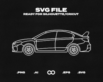 Subaru Impreza WRX STi 2015 Car SVG/EPS Outline - Printable, Cricut & Silhouette File