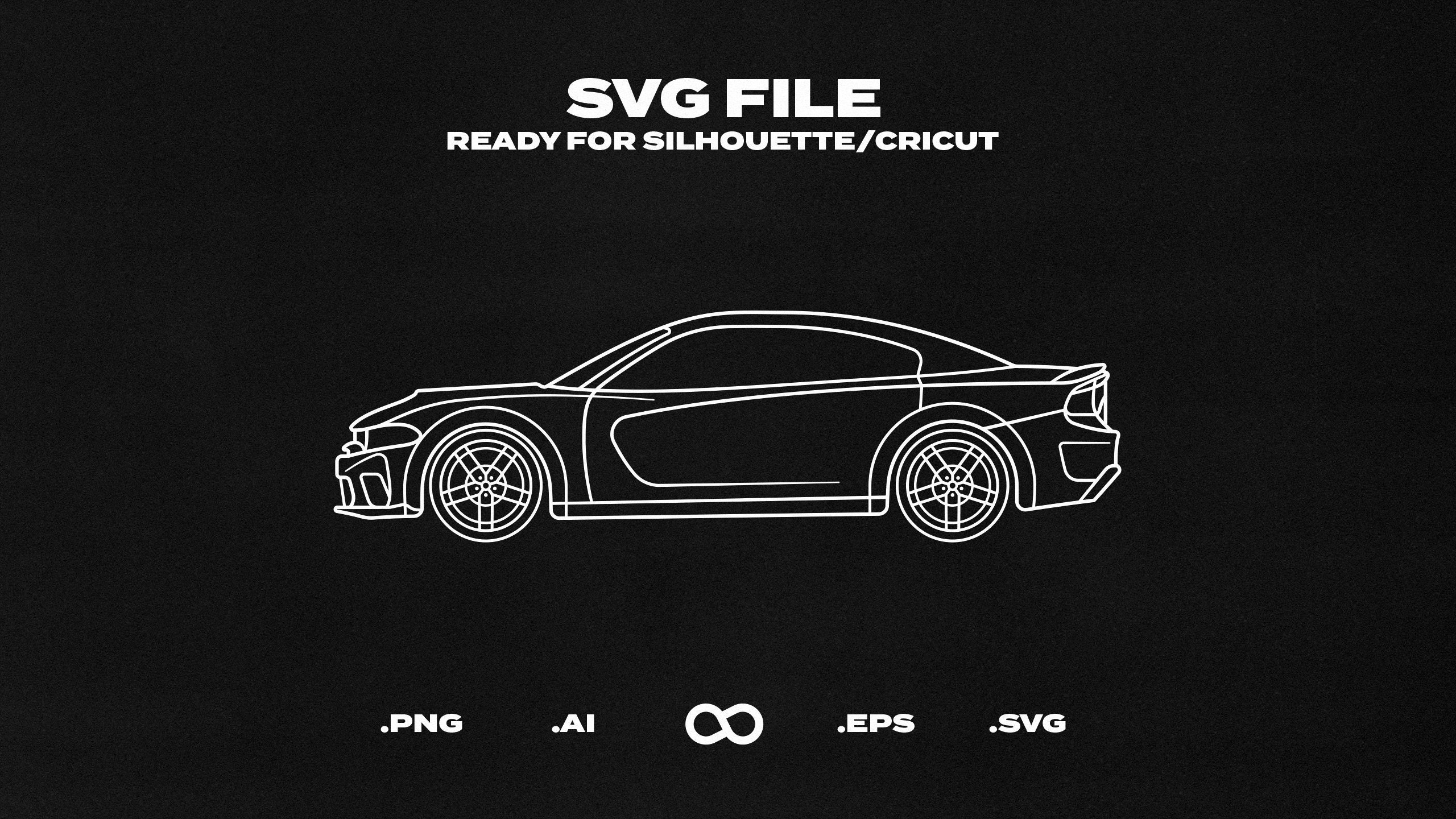 Charger SRT Hellcat 2020 Car SVG/EPS Outline Printable, Cricut & Silhouette  File 