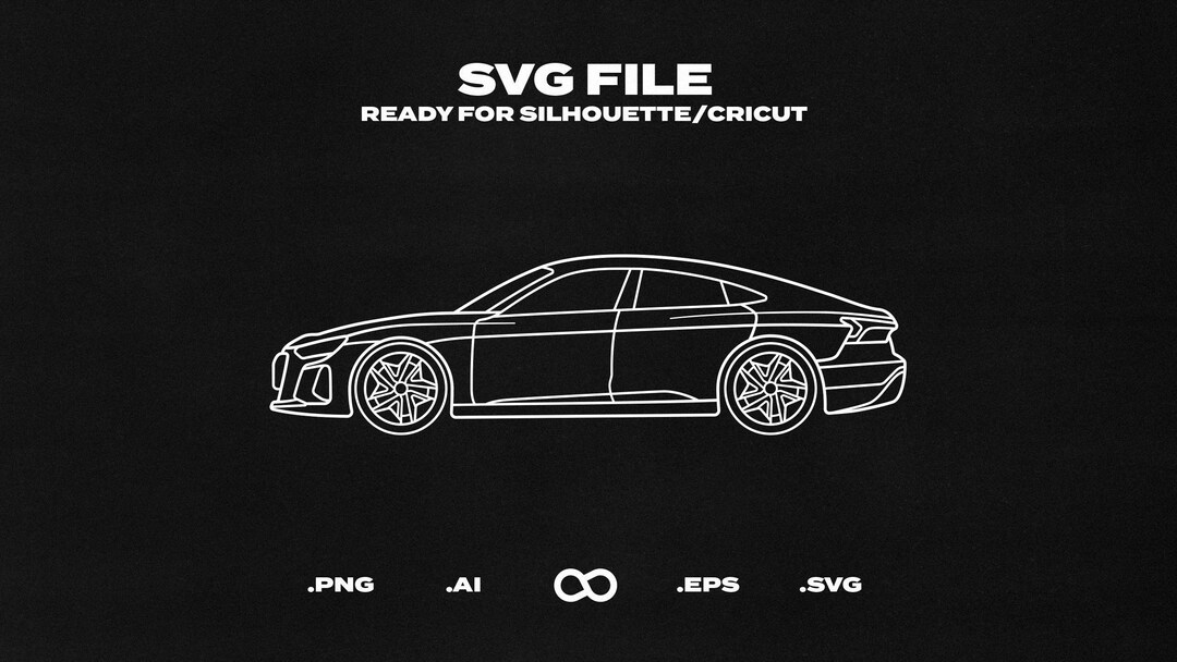 RS E-tron Car SVG/EPS Outline - Printable, Cricut &amp; Silhouette File - Etsy