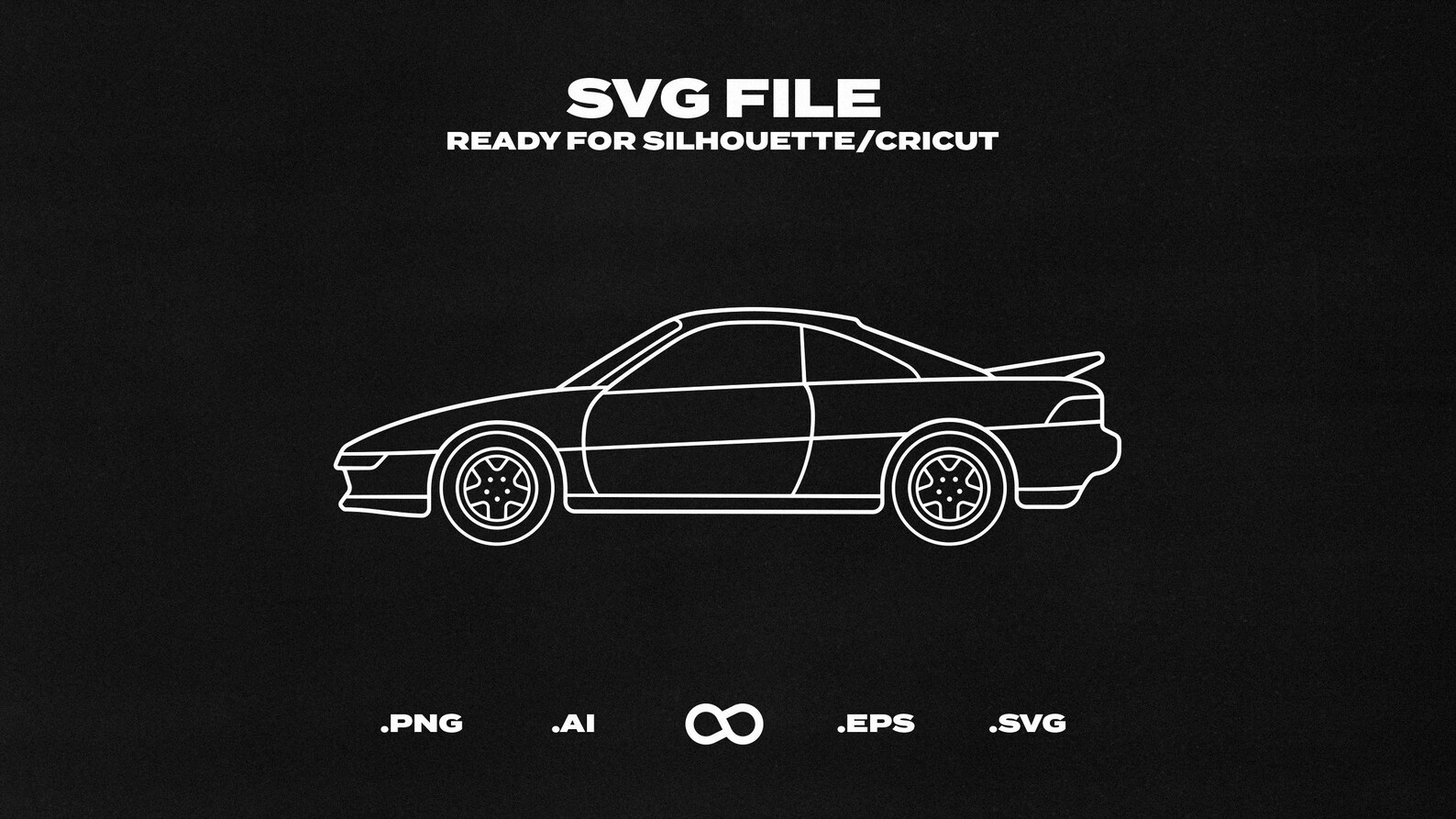 Toyota MR2 W20 1995 Car SVG/EPS Outline - Printable, Cricut ...