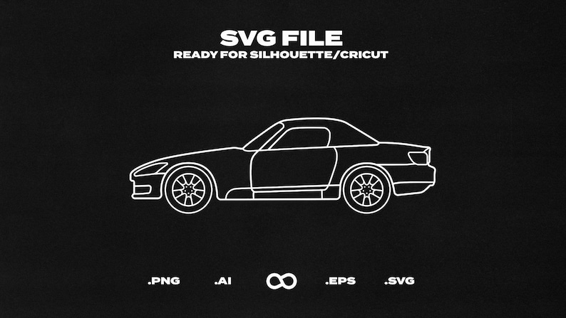 Honda S2000 2004 Car SVG/EPS Outline - Printable, Cricut &amp; Silhouette ...