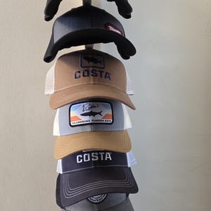 Wall Mounted Pine Wood Hat Rack: 8-Slot Baseball Cap Organizer
