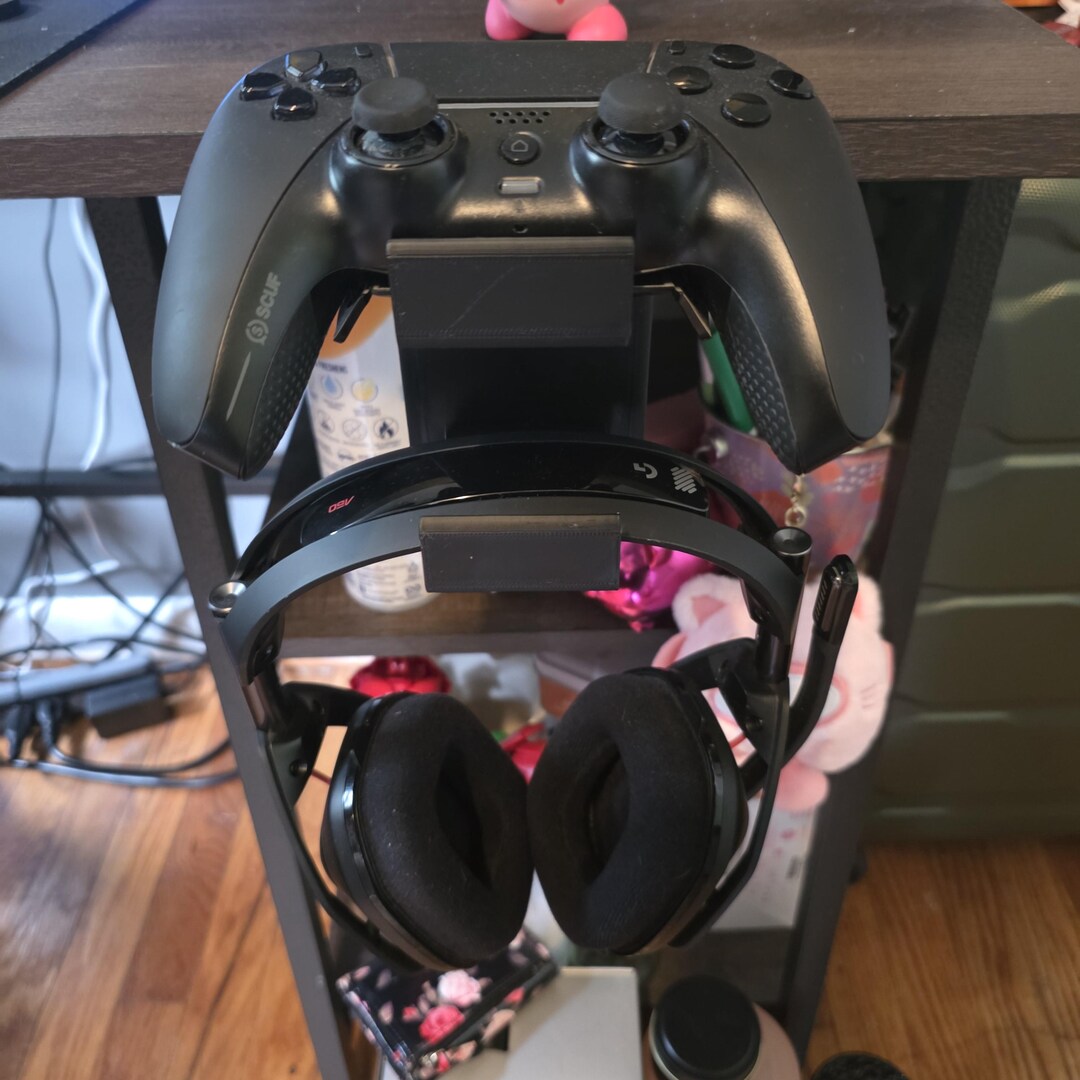 Wall-mounted Gaming Controller & Headphone Holder – Wall or Desk Mount ...