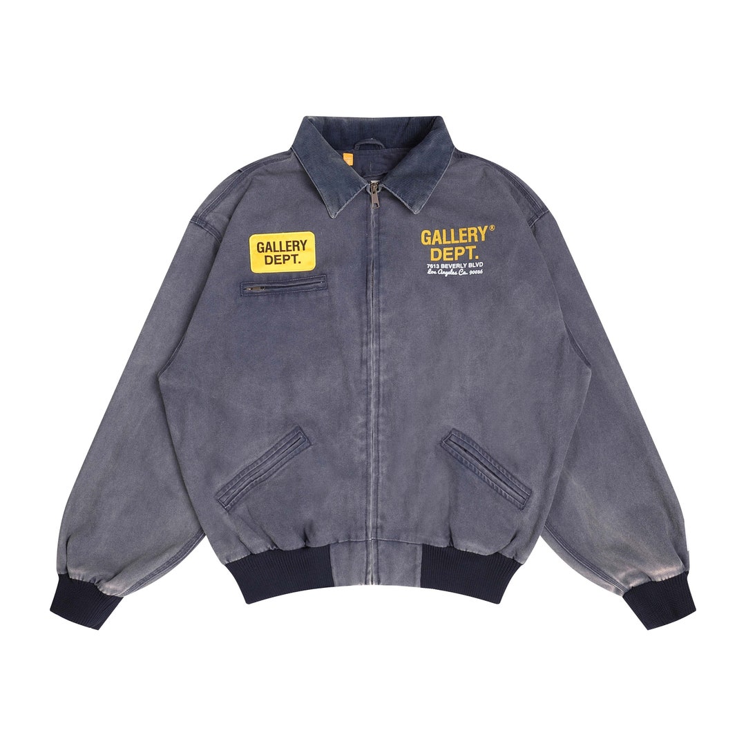 Gallery Dept Washed Hand Aged Navy Blue Cotton Mechanic Jacket - Etsy