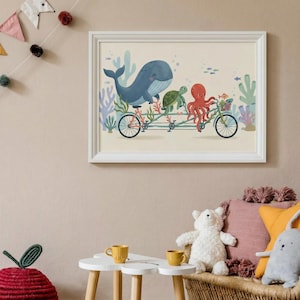 Zeedieren Arte Kwekerij Decor Oceanische Animatie Animer Poster afbeelding 5