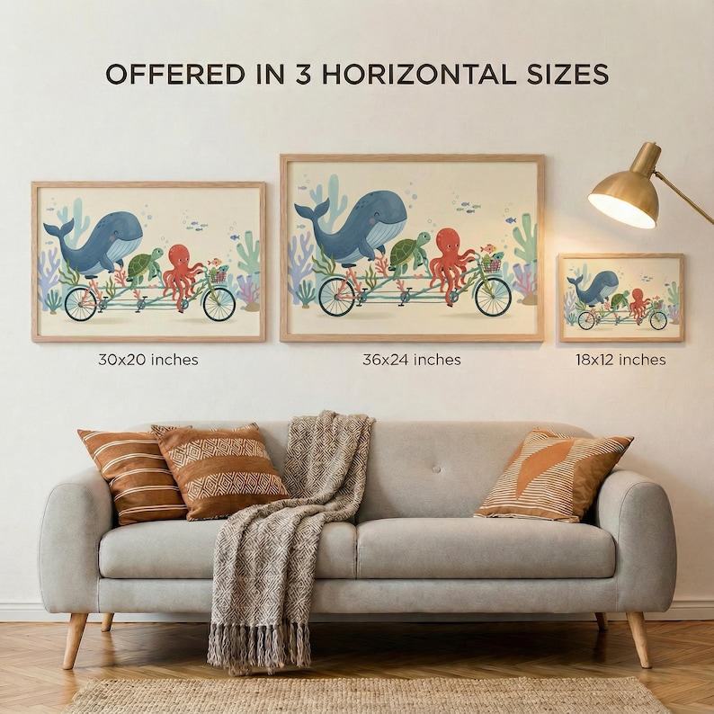 Zeedieren Arte Kwekerij Decor Oceanische Animatie Animer Poster afbeelding 2