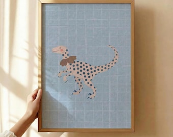 Playroom Dino Poster – Printable Dinosaur Art for Boho Boys Nursery