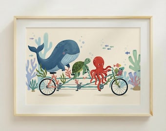 Zeedieren Arte Kwekerij Decor Oceanische Animatie Animer Poster