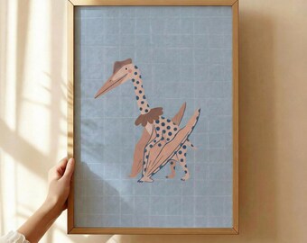 Printable Dino Art – Friendly Dinosaur Poster for Playroom & Nursery