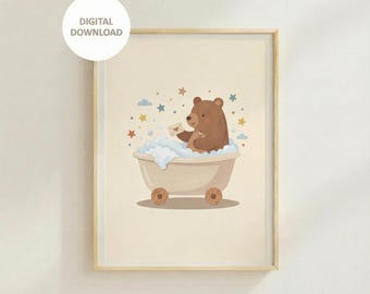 Arteful Animal Bear Poster – Kids Giftful Nursery Wall Arte Print