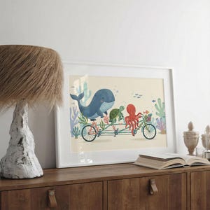 Zeedieren Arte Kwekerij Decor Oceanische Animatie Animer Poster afbeelding 4