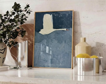 Goose Painting Original White Geese Hand-Painted Duck painting