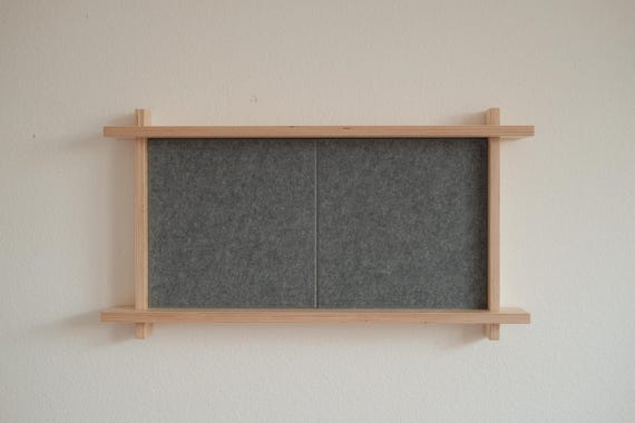 Felt Pin Board Shelf: Walnut or Maple Frame, Office Organizer