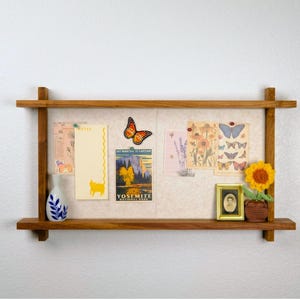 Felt Pin Board Shelf: Home, Office, Bedroom, Living Room, Wall Decor, Art Display image 1