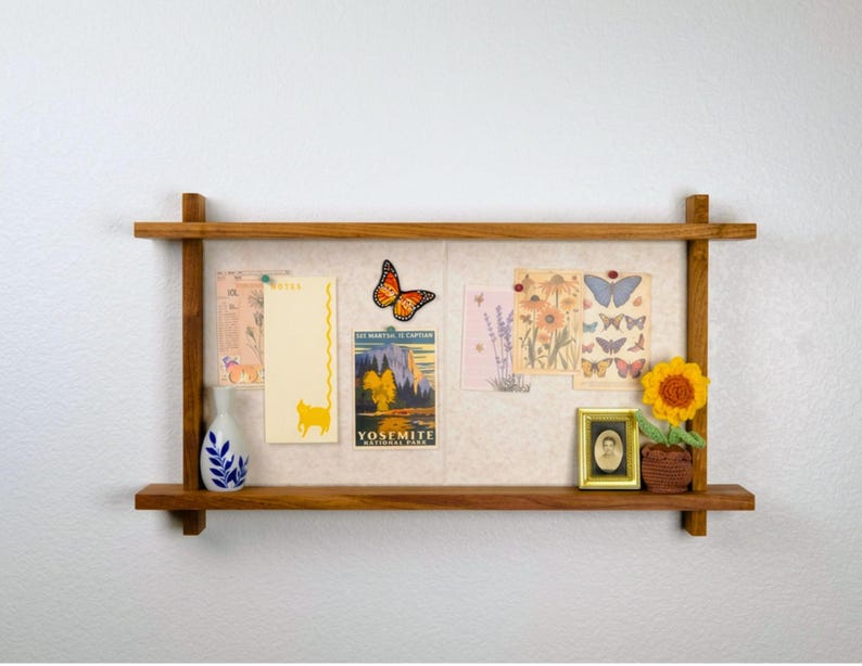 Felt Pin Board Shelf: Home, Office, Bedroom, Living Room, Wall Decor, Art Display image 1