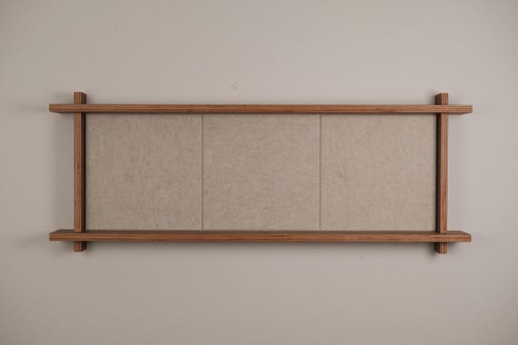 Felt Pin Board Shelf: Walnut or Maple Frame, Office Organizer
